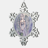 De Gift Engel Fantasy Kunst Tin Sneeuwvlok Ornament (Rechts)