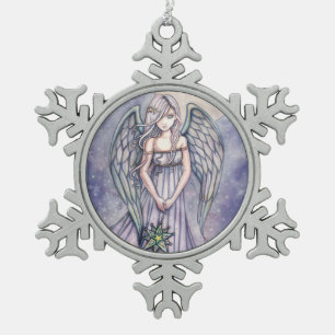 De Gift Engel Fantasy Kunst Tin Sneeuwvlok Ornament