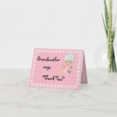 De Gift van het Baby shower van de grootmoeder Bedankkaart (Voorkant)