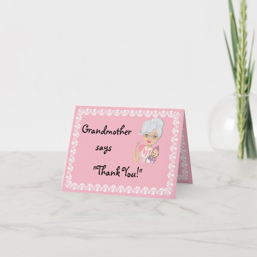 De Gift van het Baby shower van de grootmoeder Bedankkaart (Voorkant)