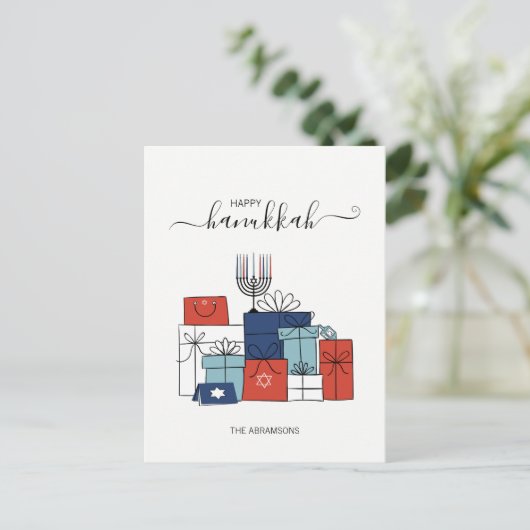 De Giften van de Chanoeka & het Briefkaart van de (Staand voorkant)