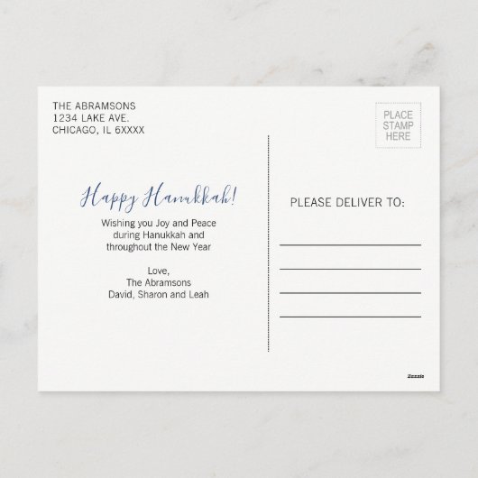 De Giften van de Chanoeka & het Briefkaart van de (Achterkant)