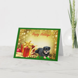 De Giften van de Kerstkaart van Rottweiler Feestdagen Kaart