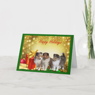 De Giften van de Kerstkaart van Sheltie Feestdagen Kaart