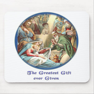 De giften van de nativityscène van Jesus Muismat