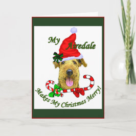 De Giften van Kerstmis van Airedale Terrier Feestdagen Kaart