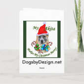 De Giften van Kerstmis van Akita Feestdagen Kaart (Achterkant)