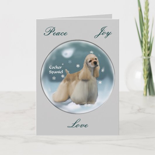 De Giften van Kerstmis van de cocker-spaniël Feestdagen Kaart (Voorkant)