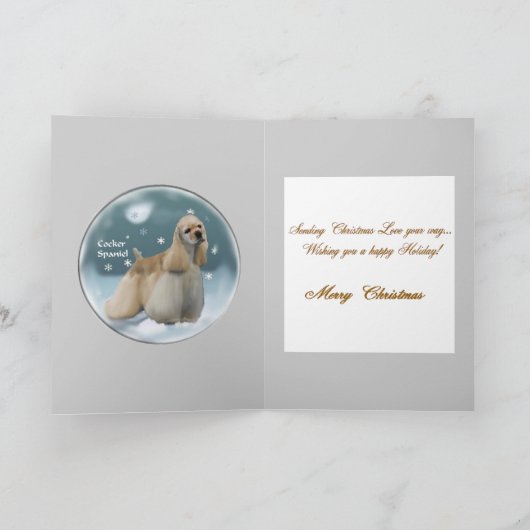 De Giften van Kerstmis van de cocker-spaniël Feestdagen Kaart (Binnen)