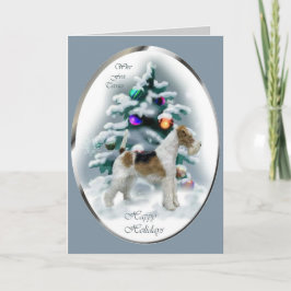 De Giften van Kerstmis van de Fox-terrier van de Feestdagen Kaart