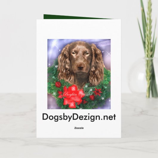 De Giften van Kerstmis van het Spaniel van Boykin Feestdagen Kaart (Achterkant)