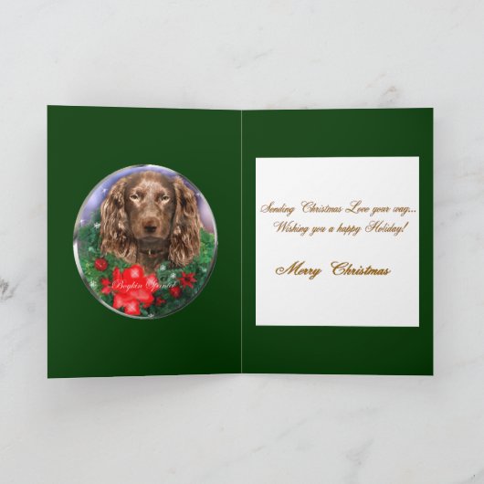 De Giften van Kerstmis van het Spaniel van Boykin Feestdagen Kaart (Binnen)