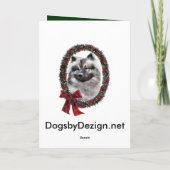 De Giften van Kerstmis van Keeshond Feestdagen Kaart (Achterkant)