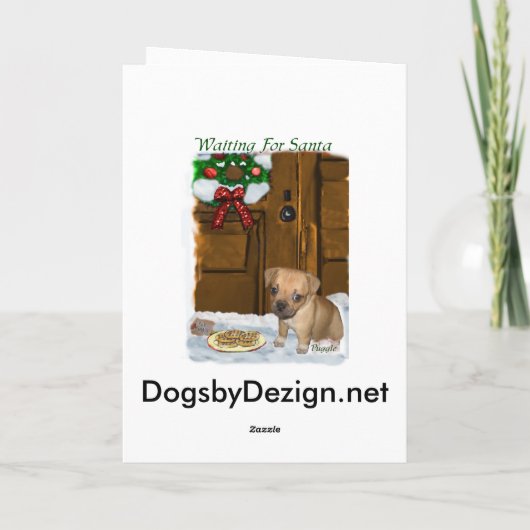 De Giften van Kerstmis van Puggle Feestdagen Kaart (Achterkant)