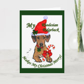 De Giften van Kerstmis van Ridgeback van Rhodesian Feestdagen Kaart (Voorkant)
