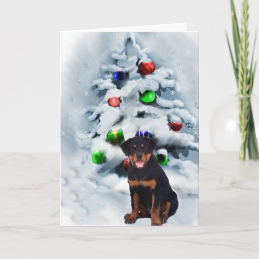 De Giften van Kerstmis van Rottweiler Feestdagen Kaart (Voorkant)
