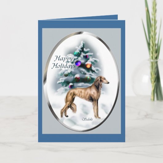 De Giften van Kerstmis van Saluki Feestdagen Kaart (Voorkant)