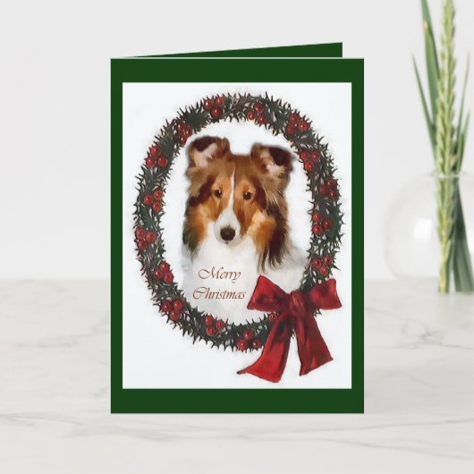 De Giften van Kerstmis van Sheltie van de Feestdagen Kaart (Voorkant)