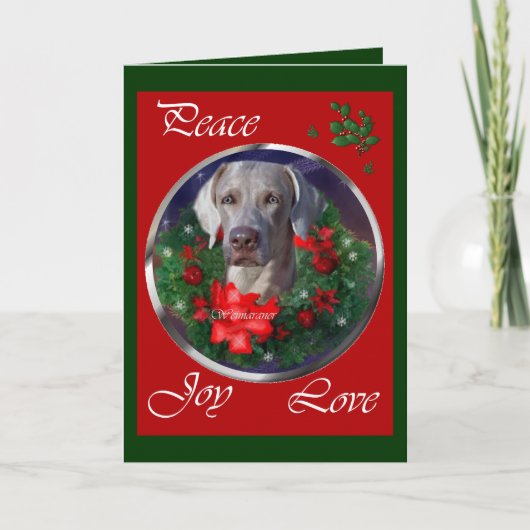 De Giften van Kerstmis van Weimaraner Feestdagen Kaart (Voorkant)