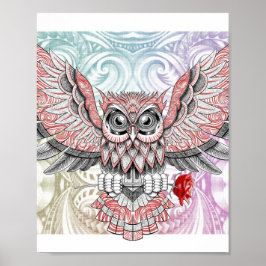 De Gifting Uil — Surrealistische Uilkunstposter Poster
