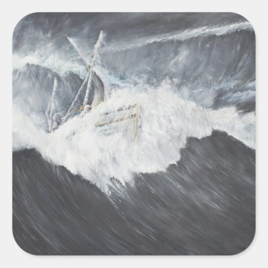 De Gigantic Wave Vierkante Sticker (Voorkant)