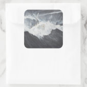 De Gigantic Wave Vierkante Sticker (Tas)