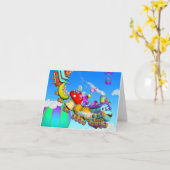 De GiggleBelly Train Note-Kaart Kaart (Gele Bloem)