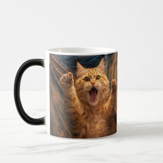 De gil kat parodie kunst magische mok (Links)