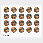De gil kat parodie kunst ronde sticker (Vel)