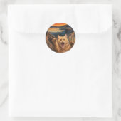 De gil kat parodie kunst ronde sticker (Tas)