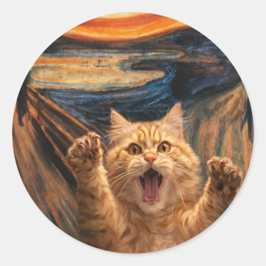 De gil kat parodie kunst ronde sticker (Voorkant)