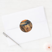 De gil kat parodie kunst ronde sticker (Envelop)
