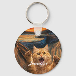 De gil kat parodie kunst sleutelhanger