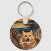 De gil kat parodie kunst sleutelhanger (Achterkant)