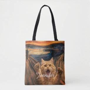 De gil kat parodie kunst tote bag