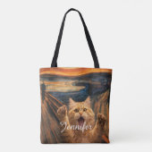 De gil kat parodie kunst tote bag (Achterkant)