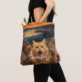 De gil kat parodie kunst tote bag (Dichtbij)