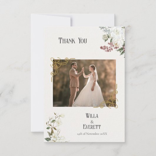 De Gilded Garden Wedding Dank je wel kaart (Voorkant)