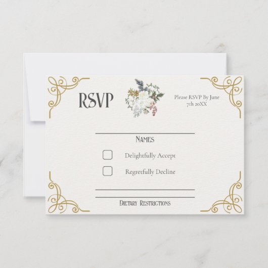 De Gilded Garden Wedding RSVP-kaart RSVP Kaartje (Voorkant)