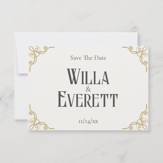 De Gilded Garden Wedding Save the Date Kaart (Voorkant)
