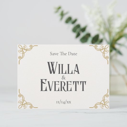 De Gilded Garden Wedding Save the Date Kaart (Staand voorkant)