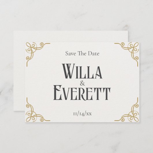 De Gilded Garden Wedding Save the Date Kaart (Voorkant / Achterkant)