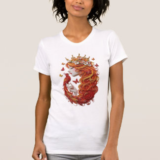 De "Gilded Phoenix & Bloom" Premium 3D Papieren Qu T-shirt