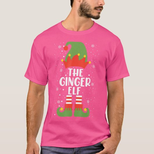 De Ginger Elf Kerstfeest Matching Family Gro T-shirt (Voorkant)
