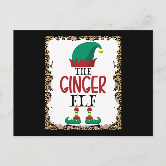 De Ginger Elf Leopard Elf kerstcadeau Briefkaart (Voorkant)