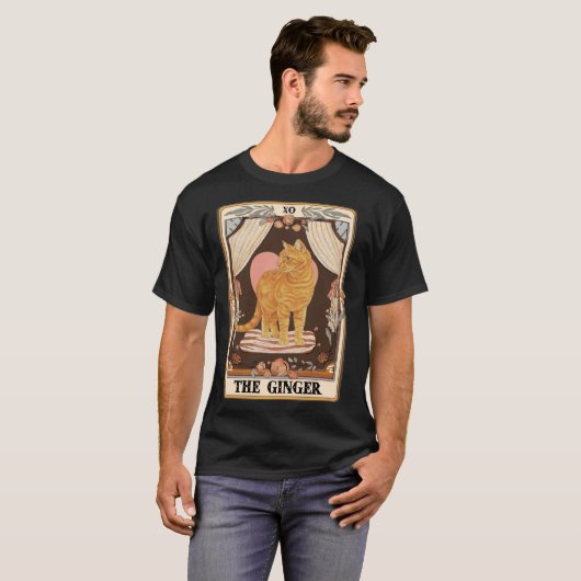 De Ginger Tarot Kaart Ginger Tabby Cat Ginger Cat T-shirt (Voorkant volledig)