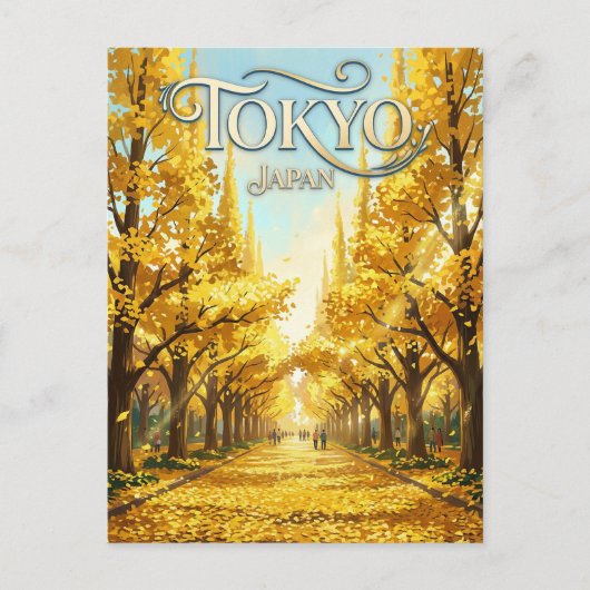 De Ginkgo Avenue Japan Briefkaart (Voorkant)