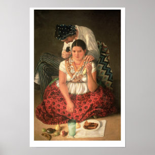 De gipsy Boy and Girl (olie op doek) Poster