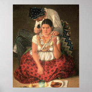 De gipsy Boy and Girl (olie op doek) Poster