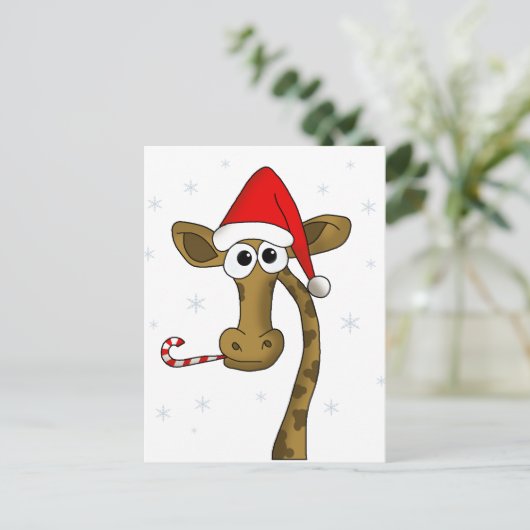 De giraf van Kerstmis Feestdagenkaart (Staand voorkant)